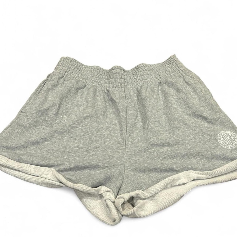 Nike Women's Grey Elastic-Waist Knit Shorts